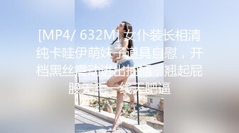 [MP4/ 632M] 女仆装长相清纯卡哇伊萌妹子道具自慰，开档黑丝震动进出抽插，翘起屁股无毛一线天肥逼